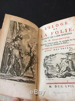 ERASME Léloge de la folie S. L. 1757 Complet des gravures