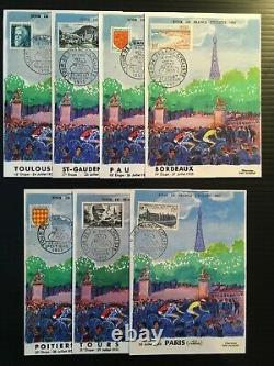 FRANCE Série COMPLETE de 23 cartes'Tour de France Cycliste 1955' Van Dongen