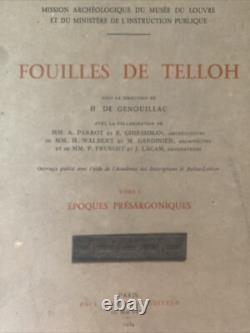 GENOUILLAC 1934 Fouilles de Telloh 2 Tomes complet planches Geuthner Paris