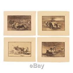 Gravure originale Francisco de Goya Complete collection of Tauromaquia in sepia