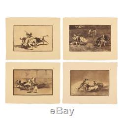 Gravure originale Francisco de Goya Complete collection of Tauromaquia in sepia