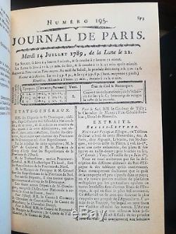 HISTOIRE REVOLUTION Journal de Paris, de 1789 à 1800 Complet en 6 tomes- 4637
