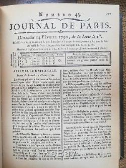 HISTOIRE REVOLUTION Journal de Paris, de 1789 à 1800 Complet en 6 tomes- 4637