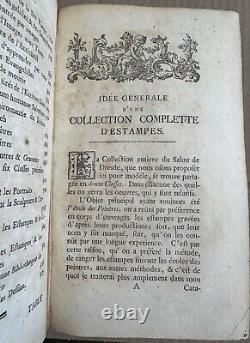 Idée Générale d'un Collection complette d' Estampes. Origine de la Gravure. 1771