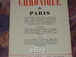 LA CHRONIQUE DE PARIS du N° 1 au N° 9 Collection complète 1943-1944