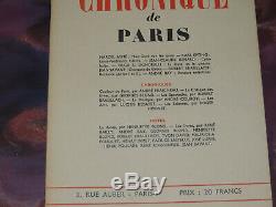 LA CHRONIQUE DE PARIS du N° 1 au N° 9 Collection complète 1943-1944
