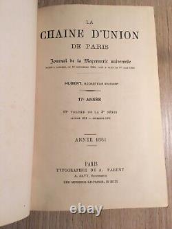 La Chaîne d'Union de Paris 4 années complètes reliées 1880-1883