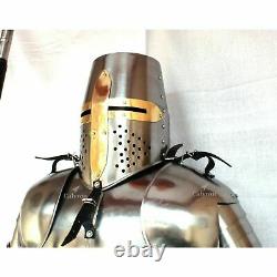 Laiton Plaqué Acier Médiévale Complet Suit De Armor Bouclier/Jupe/Combat II