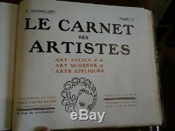 Le carnet des artistes Revue Collection Complète 1917 Coquiot Carco Fontainas