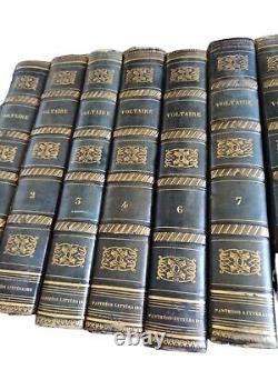 Les Ouvres Complètes de Voltaire 1838 12 Volumes en Reliure Cuir