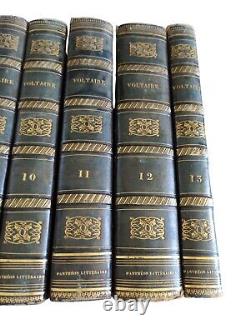 Les Ouvres Complètes de Voltaire 1838 12 Volumes en Reliure Cuir