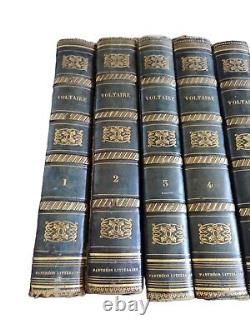 Les Ouvres Complètes de Voltaire 1838 12 Volumes en Reliure Cuir