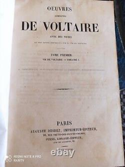 Les Ouvres Complètes de Voltaire 1838 12 Volumes en Reliure Cuir