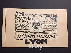 Les Ponts meurtris de LYON RARE Carnet complet 20 cartes 1 et 2 sept 1944