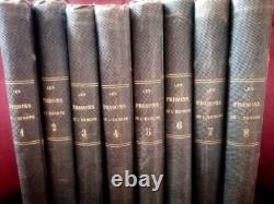 Livres anciens Les Prisons De L'Europe 1845 Rare Collection Complète en 8 Tomes