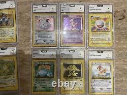 Lot cartes Pokémon Set De Base FR collection complète certifiée PCA Rares Holo