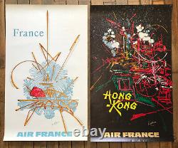 MATHIEU (Georges) collection complète de ses 16 affiches pour AIR-FRANCE