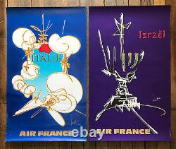 MATHIEU (Georges) collection complète de ses 16 affiches pour AIR-FRANCE