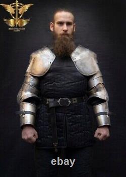 Médiévale Complet Plaque Bras Armor Knight Larp Paire De Brassards Protection