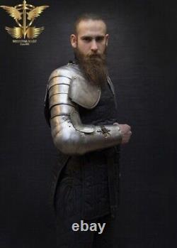 Médiévale Complet Plaque Bras Armor Knight Larp Paire De Brassards Protection