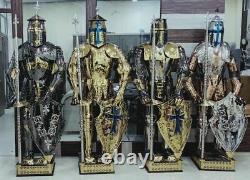 Médiévale Knight Complet Suit De Armor Templier Crusader Acier Inoxydable Lot 4