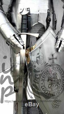 Médiévale Knight Suit de Templier Toledo Armor Décor Complet Corps Armure Main