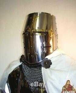 Médiévale Knight Wearable Suit de Armor Crusader Combat Boîtier Complet Armure