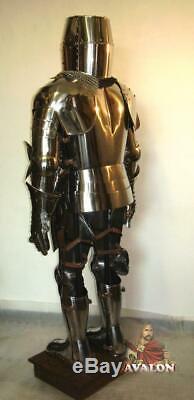 Médiévale Knight Wearable Suit de Armor Crusader Combat Boîtier Complet Armure