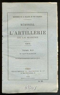 Mémorial de L'ARTILLERIE de la MARINE Tome XII 2e livraison 1884 (complète)