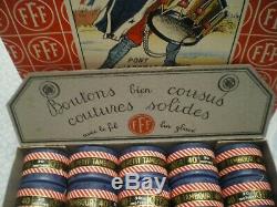 Mercerie ancienne boite complète de 50 pelotes lin LE PETIT TAMBOUR