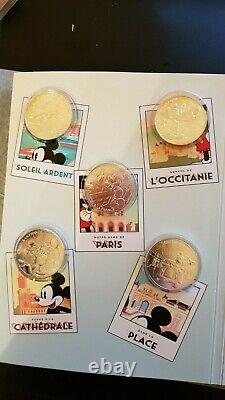 Monnaie de Paris-Mickey et la France 20 pièces 10 euro argent collection complet