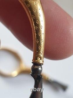 NECESSAIRE DE COUTURE ANCIEN EN OR 18 CARATS FIN XIXeS COMPLET 5 ELEMENTS SEWING