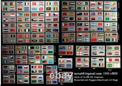 ONU Superbe collection complète Nations Unies 228 drapeaux Coeur de feuille