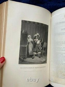 Oeuvres Completes De Moliere Voltaire Gravures 1863 Furne Reliure 2tomes