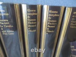 Oeuvres complétes de Gustave Flaubert (1973) Collection de 16 livres en cuir