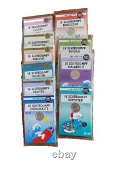 PIECE DE 10 EUROS ARGENT SCHTROUMPF NEUF collection complète