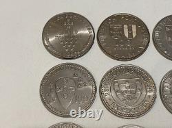 PORTUGAL lot 22 monnaies de 100 escudos SPL/UNC (collection complète) avec rares