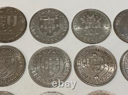 PORTUGAL lot 22 monnaies de 100 escudos SPL/UNC (collection complète) avec rares