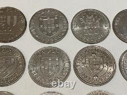 PORTUGAL lot 22 monnaies de 100 escudos SPL/UNC (collection complète) avec rares