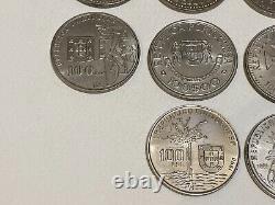 PORTUGAL lot 22 monnaies de 100 escudos SPL/UNC (collection complète) avec rares