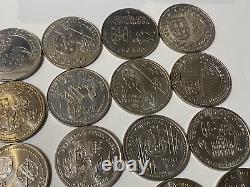 PORTUGAL lot 38 monnaies de 200 escudos UNC (collection complète) avec rares