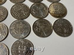 PORTUGAL lot 38 monnaies de 200 escudos UNC (collection complète) avec rares