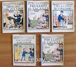 Pinchon Les Aventures De Frullino Éd. Sonzogno, 1931-39 5 Albums Complets