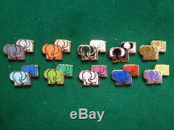 Pins Elephants doubles Bar Romain serie complete de 10 pins arthus Bertrand