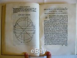 Ptolémée Commandino Liber de analemmate 1562 EO complet cadran solaire géométrie