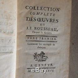 ROUSSEAU citoyen de G/COLLECTION COMPLETES DES OEUVRES 29/33 TOMES/A GENEVE 1782