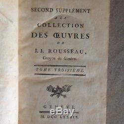 ROUSSEAU citoyen de G/COLLECTION COMPLETES DES OEUVRES 29/33 TOMES/A GENEVE 1782