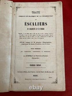Rare Eo Traite Complet Et Pratique De La Construction Des Escaliers 1853