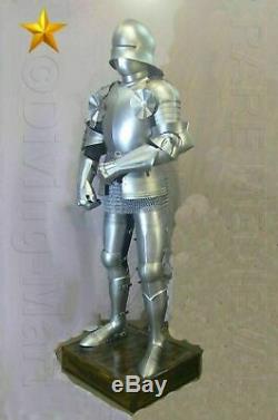 Rare Sca Larp Médiévale Gothique Knight Complet Suit de Armor 16th Siècle Chaîne