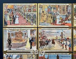 Rare Série Complète de 12 Chromos Visite du Tsar Nicolas II en 1900 / Russie